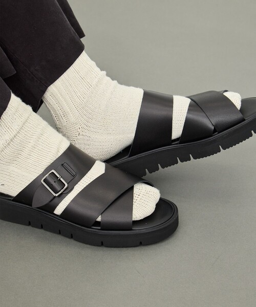 foot the coacher(フットザコーチャー)の「【foot the coacher/フットザコーチャー】CROSS BELT SANDALS(GLOXI CUT MEDIUM SOLE)(サンダル・メンズ・ブラック・25.0cm/26.0cm/27.0cm)」の4枚目の写真