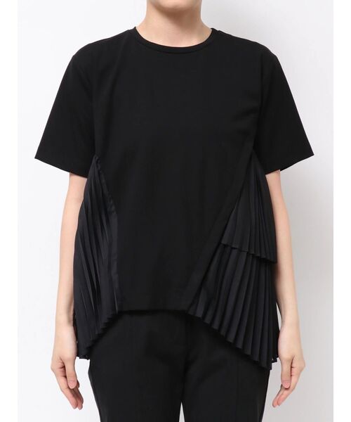 ELENDEEK(エレンディーク)の「プリーツドッキングカットソー(Tシャツ/カットソー・レディース・オフホワイト/ブラック・FREE)」の7枚目の写真