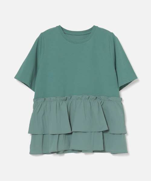 GLACIER lusso(グラシアルッソ)の「【美冷・接触冷感・UVカット】裾フリルトップス(Tシャツ/カットソー・レディース・ブラック/グリーン/アイボリー・L/LL/M)」の20枚目の写真