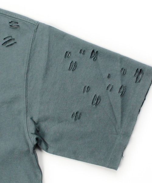 GALFY（ガルフィー）の「【GALFY】病みに溶かされし大ダメージTシャツ / 【ガルフィー】グラフィック刺しゅうロゴダメージ半袖Ｔシャツ（Tシャツ/カットソー・メンズ・ベージュ/グレー/チャコール・L/XL）」の19枚目の写真