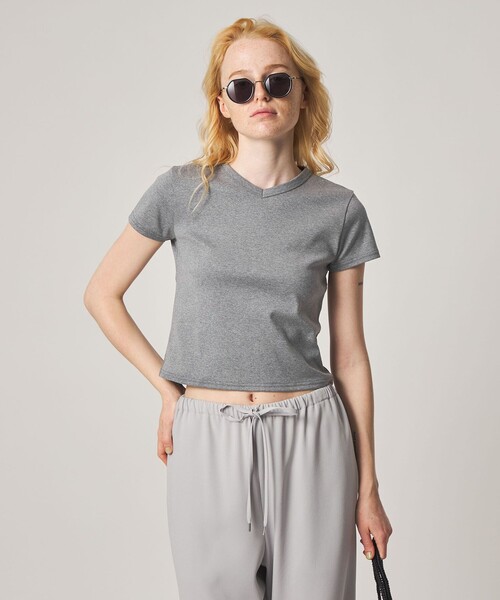 Steven Alan(スティーブンアラン)の「<Steven Alan>コットン フライス Tシャツ(Tシャツ/カットソー・レディース・ダークブラウン/ネイビー/パープル/オフホワイト/グレー系・FREE)」の2枚目の写真