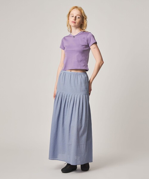 Steven Alan(スティーブンアラン)の「<Steven Alan>コットン フライス Tシャツ(Tシャツ/カットソー・レディース・ダークブラウン/ネイビー/パープル/オフホワイト/グレー系・FREE)」の7枚目の写真