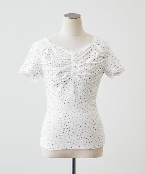 continuer de NICE CLAUP(コンティニューデナイスクラップ)の「大人気に付き新色追加!小花レーストップス(Tシャツ/カットソー・レディース・ホワイト系その他/ブルー系その他/ピンク系その他/オフホワイト/ブラック/その他2/その他1・FREE)」の20枚目の写真