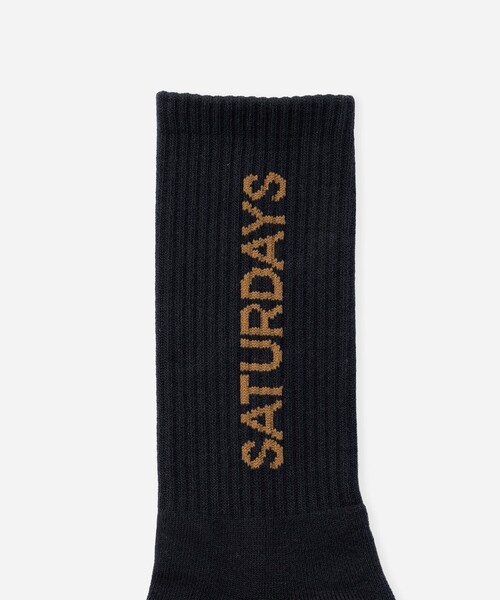 Saturdays NYC(サタデーズ ニューヨークシティ )の「Logo Socks(ソックス/靴下・メンズ・ワイン/ブルー・FREE)」の3枚目の写真