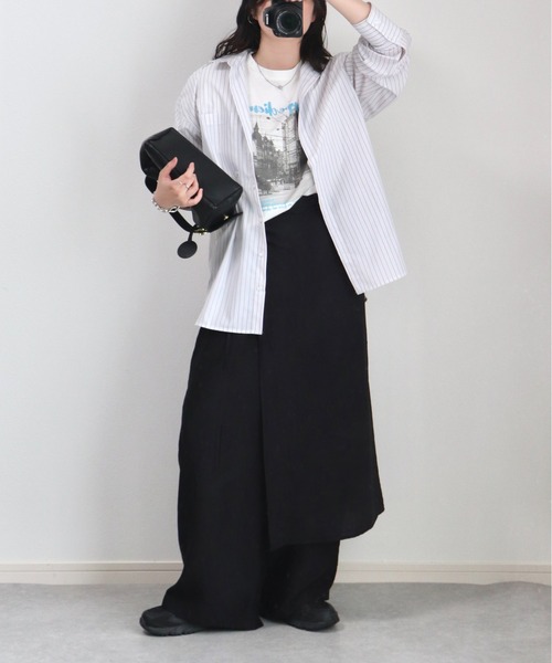 ZOZOMARKET by ゆずもも.(ゾゾマーケットバイユズモモ)の「【インフルエンサー ゆ ず も も .セレクト】タウンフォトカラーロゴTシャツ(Tシャツ/カットソー・レディース・オフホワイト/チャコール・38)」の16枚目の写真