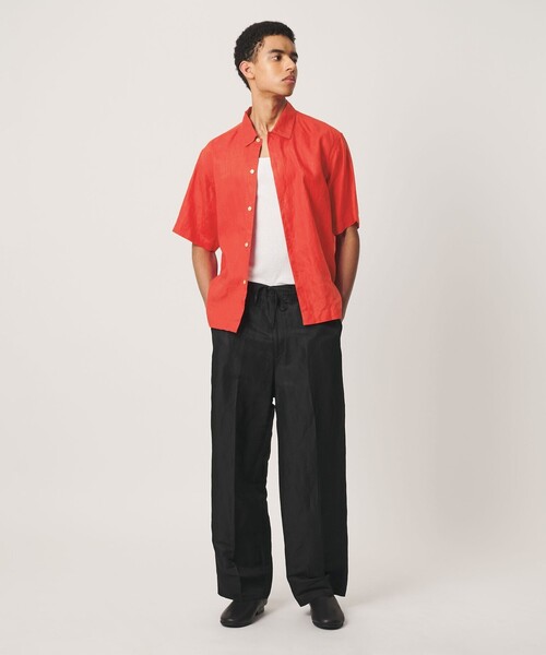 BEAUTY&YOUTH UNITED ARROWS（ビューティーアンドユースユナイテッドアローズ）の「HI-LINE シュリンク リネン ハーフ スリーブ シャツ（シャツ/ブラウス・メンズ・レッド/ダークブラウン・XL/M/L/S）」の11枚目の写真