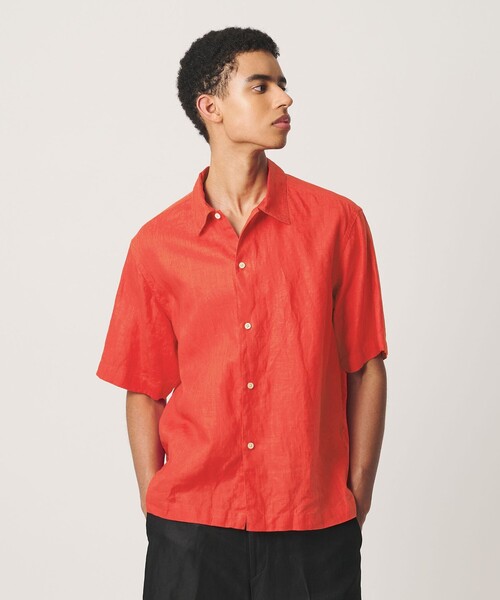 BEAUTY&YOUTH UNITED ARROWS（ビューティーアンドユースユナイテッドアローズ）の「HI-LINE シュリンク リネン ハーフ スリーブ シャツ（シャツ/ブラウス・メンズ・レッド/ダークブラウン・XL/M/L/S）」の12枚目の写真
