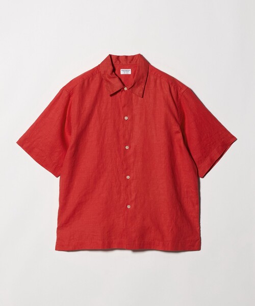 BEAUTY&YOUTH UNITED ARROWS（ビューティーアンドユースユナイテッドアローズ）の「HI-LINE シュリンク リネン ハーフ スリーブ シャツ（シャツ/ブラウス・メンズ・レッド/ダークブラウン・XL/M/L/S）」の4枚目の写真