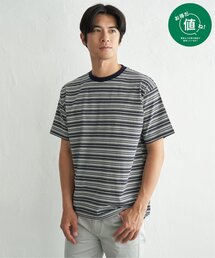 【プチプラ1990円(税抜)】冷感コットンドロストボーダーTシャツ