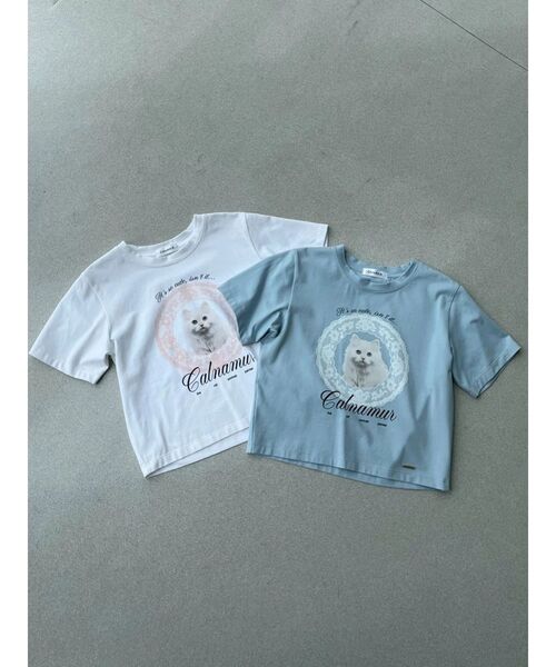 CALNAMUR(カルナムール)の「CAT Tシャツ(Tシャツ/カットソー・レディース・ホワイト/ピンク/オフホワイト/ブルー/ブラック・FREE)」の9枚目の写真