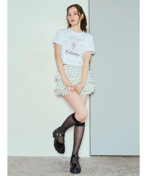 CALNAMUR(カルナムール)の「CAT Tシャツ(Tシャツ/カットソー・レディース・ホワイト/ピンク/オフホワイト/ブルー/ブラック・FREE)」の17枚目の写真