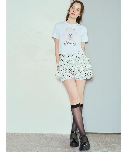 CALNAMUR(カルナムール)の「CAT Tシャツ(Tシャツ/カットソー・レディース・ホワイト/ピンク/オフホワイト/ブルー/ブラック・FREE)」の18枚目の写真