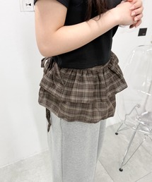 WEGO/チェックダブルラップスカート