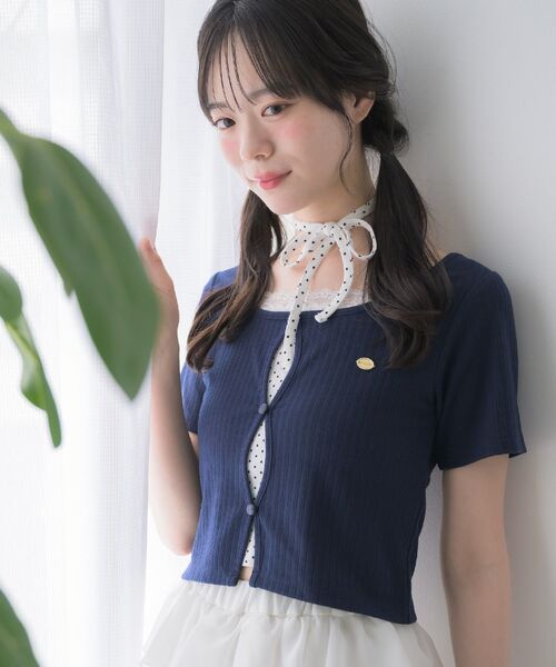 ems excite(エムズエキサイト)の「カーデレイヤード風CT(Tシャツ/カットソー・レディース・イエロー/ピンク/ブルー/ダークブルー・FREE)」の13枚目の写真
