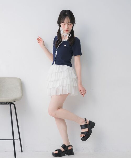ems excite(エムズエキサイト)の「カーデレイヤード風CT(Tシャツ/カットソー・レディース・イエロー/ピンク/ブルー/ダークブルー・FREE)」の16枚目の写真