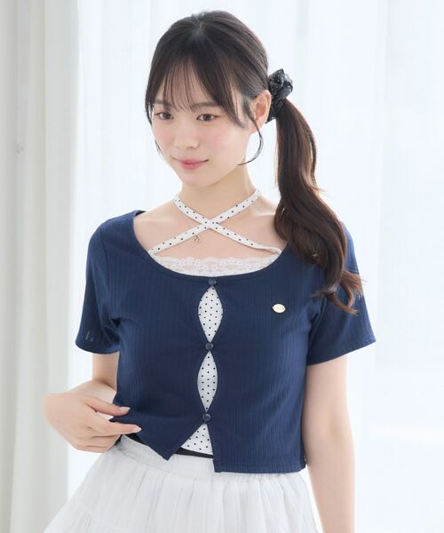 ems excite(エムズエキサイト)の「カーデレイヤード風CT(Tシャツ/カットソー・レディース・イエロー/ピンク/ブルー/ダークブルー・FREE)」の17枚目の写真