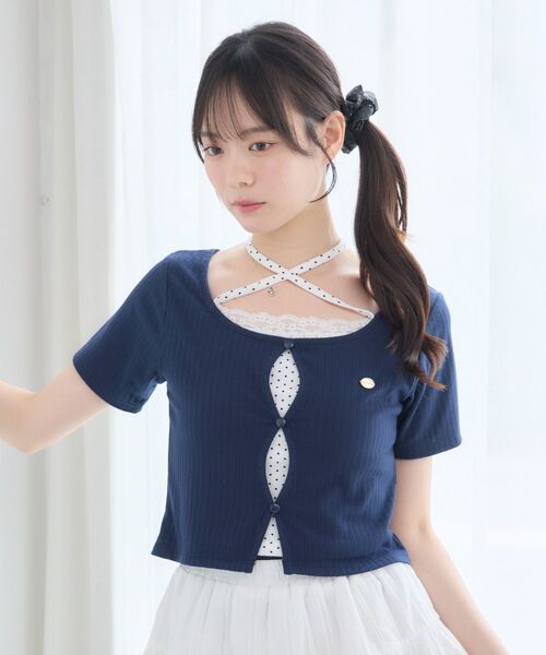 ems excite(エムズエキサイト)の「カーデレイヤード風CT(Tシャツ/カットソー・レディース・イエロー/ピンク/ブルー/ダークブルー・FREE)」の18枚目の写真
