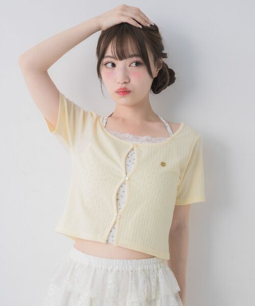 ems excite(エムズエキサイト)の「カーデレイヤード風CT(Tシャツ/カットソー・レディース・イエロー/ピンク/ブルー/ダークブルー・FREE)」の20枚目の写真