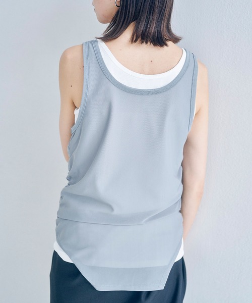 Obis&(オビスアンド)の「【2枚セット】マルチWayチュールギャザータンク&ベーシックタンク(タンクトップ・レディース・グレー系その他/ブラウン系その他・FREE)」の13枚目の写真