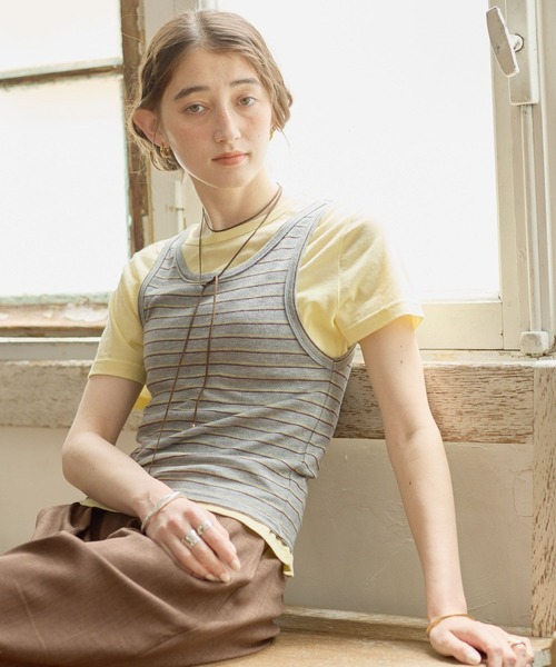 GEORGE'S(ジョージズ)の「Tシャツタンクセット(Tシャツ/カットソー・レディース・パープル/サックスブルー/イエロー・FREE)」の1枚目の写真