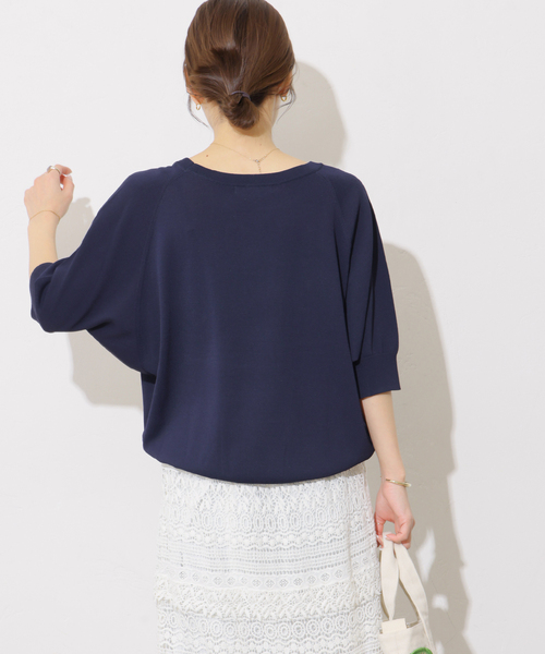 JOURNAL STANDARD relume(ジャーナルスタンダード レリューム)の「《追加2》接触冷感 / ウォッシャブルクールドルマンプルオーバー(ニット/セーター・レディース・ライトグレー・FREE)」の4枚目の写真