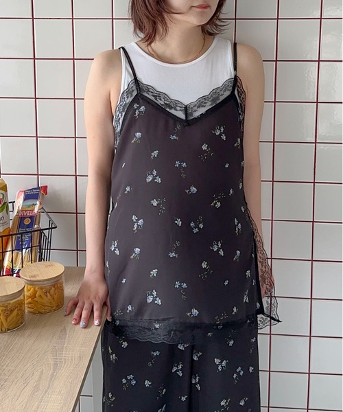 PILIT(ピリット)の「フラワーレースキャミソール(その他トップス・レディース・ブラック/アイボリー・MEDIUM)」の16枚目の写真