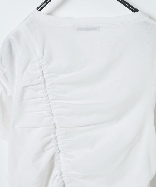 JEANASIS（ジーナシス）の「ギャザーヘムフリルTEE/862531（Tシャツ/カットソー・レディース・ピンク/ブラック/ホワイト・FREE）」の8枚目の写真