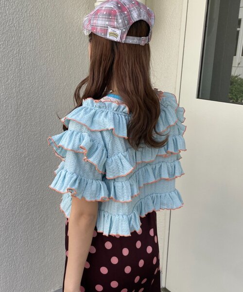 HELLO.SANFRANCISCO(ハローサンフランシスコ)の「【HELLO.SANFRANCISCO/ハローサンフランシスコ】2WAYフリルメロウボレロ(カーディガン/ボレロ・レディース・サックスブルー/アイボリー/イエロー・ONE SIZE)」の22枚目の写真