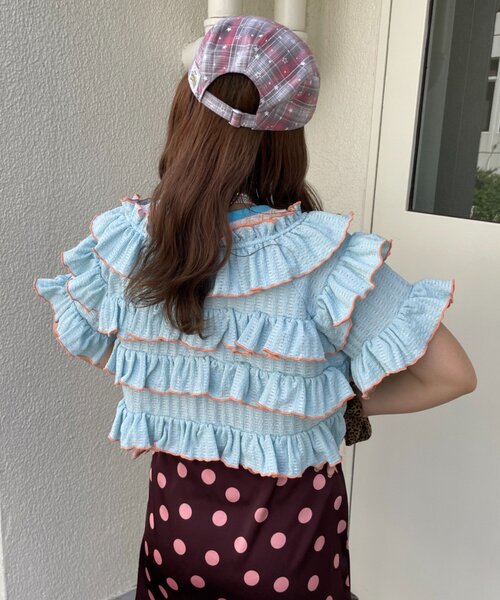 HELLO.SANFRANCISCO(ハローサンフランシスコ)の「【HELLO.SANFRANCISCO/ハローサンフランシスコ】2WAYフリルメロウボレロ(カーディガン/ボレロ・レディース・サックスブルー/アイボリー/イエロー・ONE SIZE)」の21枚目の写真