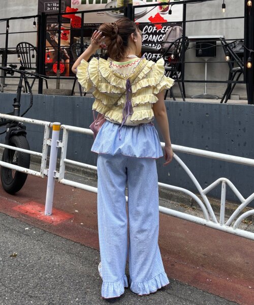 HELLO.SANFRANCISCO(ハローサンフランシスコ)の「【HELLO.SANFRANCISCO/ハローサンフランシスコ】2WAYフリルメロウボレロ(カーディガン/ボレロ・レディース・サックスブルー/アイボリー/イエロー・ONE SIZE)」の8枚目の写真