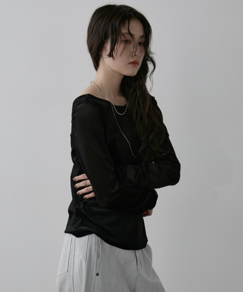Aunt Marie's(アントマリーズ)の「シアーベロアバックオープンプルオーバー(Tシャツ/カットソー・レディース・ブラック/ブラウン/グレー・FREE)」の12枚目の写真
