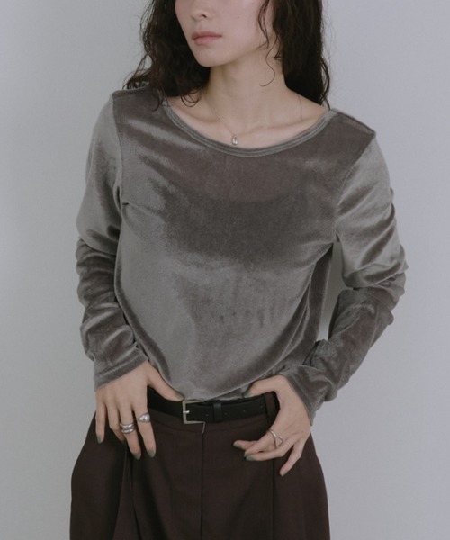 Aunt Marie's(アントマリーズ)の「シアーベロアバックオープンプルオーバー(Tシャツ/カットソー・レディース・ブラック/ブラウン/グレー・FREE)」の15枚目の写真