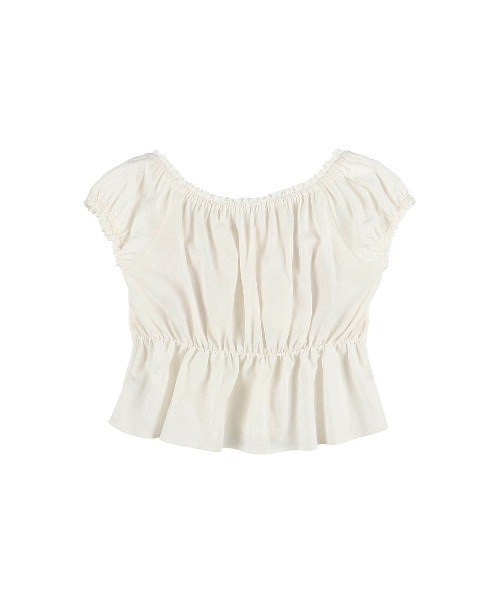 ALEXIA STAM(アリシアスタン)の「Linen Cropped Top /リネンクロップドトップス(Tシャツ/カットソー・レディース・ベージュ/ブラック/ホワイト・M/S)」の7枚目の写真