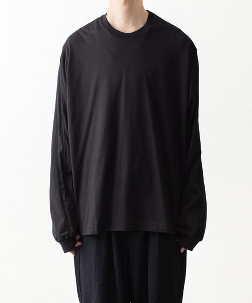VEIN (ヴェイン)の「100/3 スエードジャージー ヴェゼル L/S TEE / 100/3 SUEDE JERSEY VESSEL L/S TEE(Tシャツ/カットソー・メンズ・ブラック/ホワイト/ライトブラウン・1/2/3)」の1枚目の写真