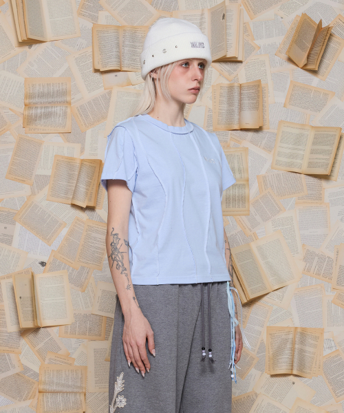 UNALLOYED(アナロイド)の「ウェイブオーバーロックTシャツ / スカイブルー(Tシャツ/カットソー・メンズ・その他・SMALL/MEDIUM/LARGE)」の2枚目の写真