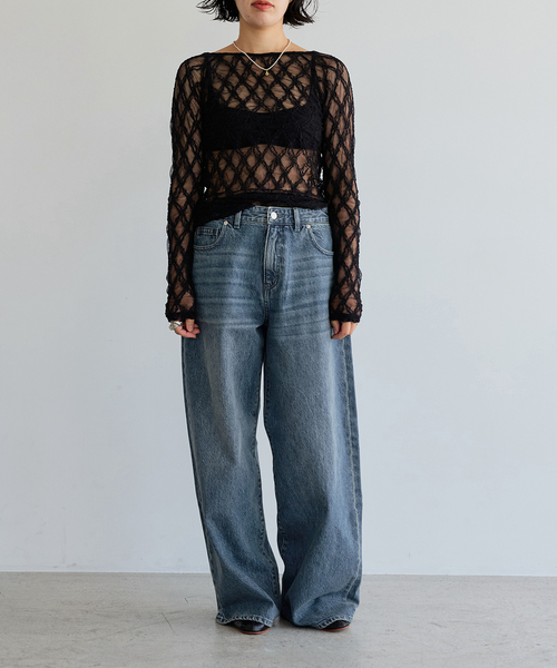 IENA LA BOUCLE(イエナラブークル)の「IENA LA BOUCLE ストレートスリムフィットワイドデニム(デニムパンツ・レディース・グレー/ブルー・34/36/38/40)」の5枚目の写真