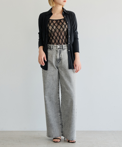 IENA LA BOUCLE(イエナラブークル)の「IENA LA BOUCLE ストレートスリムフィットワイドデニム(デニムパンツ・レディース・グレー/ブルー・34/36/38/40)」の18枚目の写真