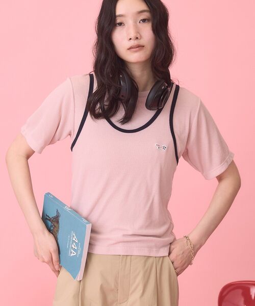 PENNEYS(ぺニーズ)の「【PENNEY'S】配色タンクトップ+Tシャツ(Tシャツ/カットソー・レディース・ネイビー/アイボリー/ピンク・FREE)」の18枚目の写真