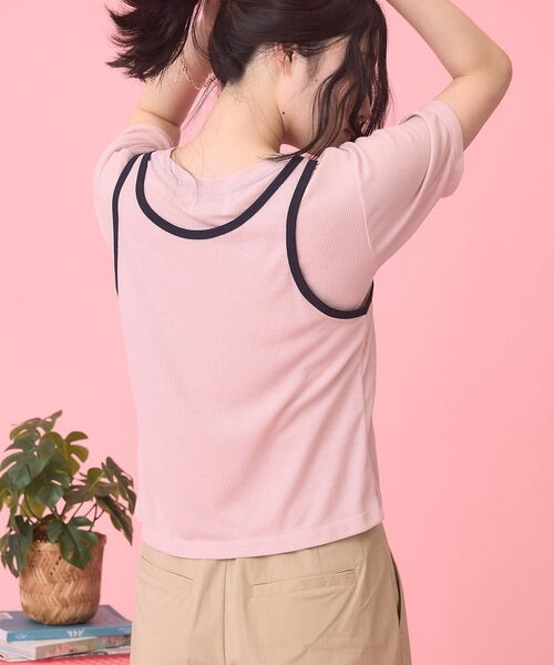 PENNEYS(ぺニーズ)の「【PENNEY'S】配色タンクトップ+Tシャツ(Tシャツ/カットソー・レディース・ネイビー/アイボリー/ピンク・FREE)」の21枚目の写真