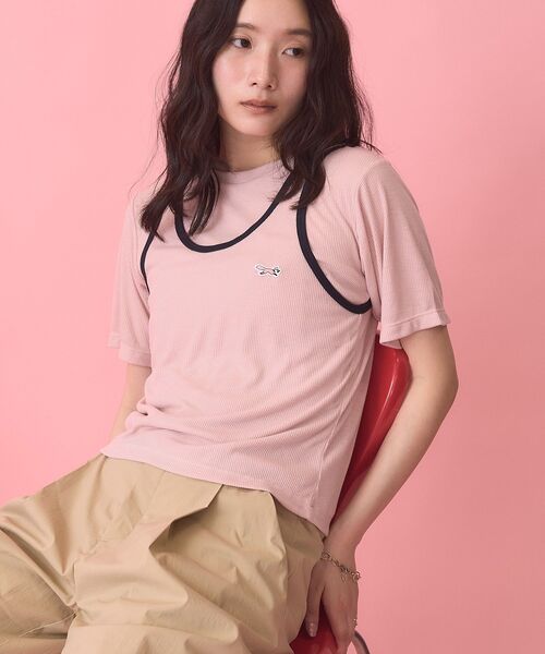 PENNEYS(ぺニーズ)の「【PENNEY'S】配色タンクトップ+Tシャツ(Tシャツ/カットソー・レディース・ネイビー/アイボリー/ピンク・FREE)」の22枚目の写真