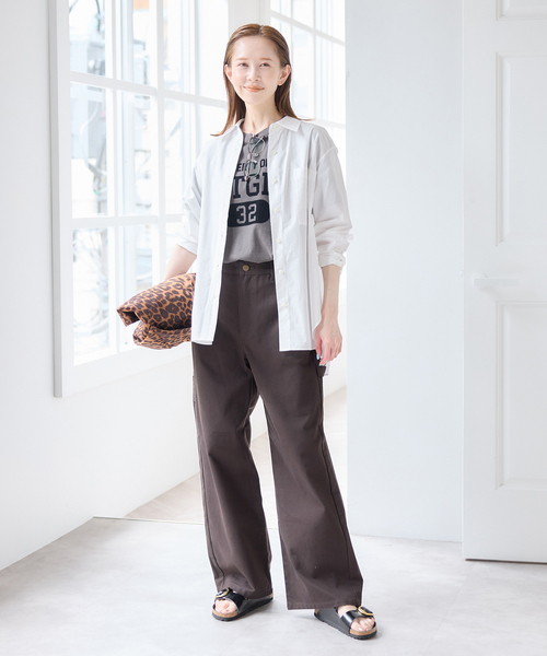 U by SPICK&SPAN(ユーバイスピックアンドスパン)の「ラウンドヘムオーバーサイズシャツ(シャツ/ブラウス・レディース・ブラウン/ホワイト/ブルー/ピンク・FREE)」の5枚目の写真