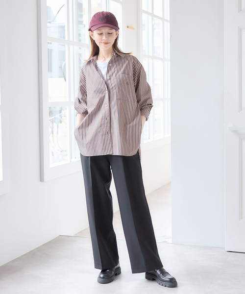 U by SPICK&SPAN(ユーバイスピックアンドスパン)の「ラウンドヘムオーバーサイズシャツ(シャツ/ブラウス・レディース・ブラウン/ホワイト/ブルー/ピンク・FREE)」の16枚目の写真