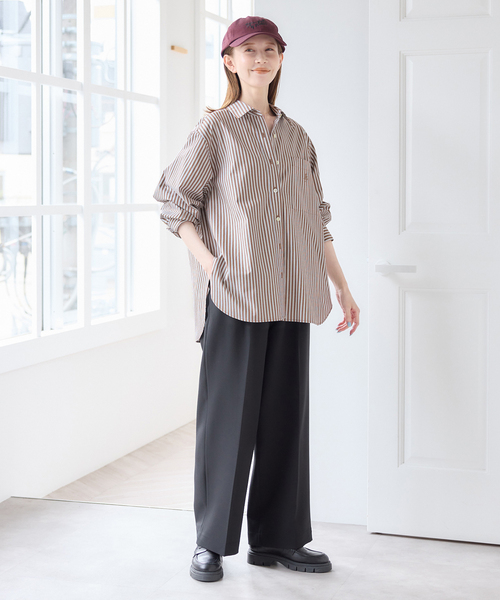 U by SPICK&SPAN(ユーバイスピックアンドスパン)の「ラウンドヘムオーバーサイズシャツ(シャツ/ブラウス・レディース・ブラウン/ホワイト/ブルー/ピンク・FREE)」の17枚目の写真