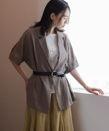 《ウタオ》リネン混半袖ジャケット