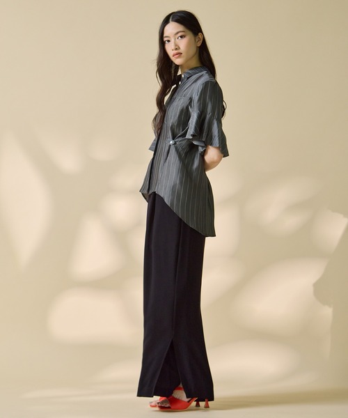 STUDIOUS(ステュディオス)の「【STUDIOUS/ステュディオス】Hem Flare 2way Blouse/ヘムフレア2ウェイブラウス(シャツ/ブラウス・レディース・ホワイト/ストライプ・FREE)」の20枚目の写真
