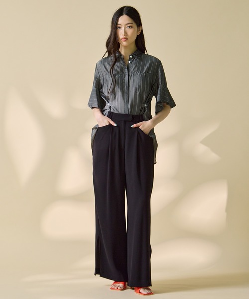STUDIOUS(ステュディオス)の「【STUDIOUS/ステュディオス】Hem Flare 2way Blouse/ヘムフレア2ウェイブラウス(シャツ/ブラウス・レディース・ホワイト/ストライプ・FREE)」の22枚目の写真