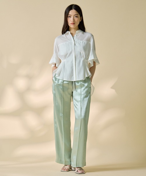 STUDIOUS(ステュディオス)の「【STUDIOUS/ステュディオス】Hem Flare 2way Blouse/ヘムフレア2ウェイブラウス(シャツ/ブラウス・レディース・ホワイト/ストライプ・FREE)」の11枚目の写真