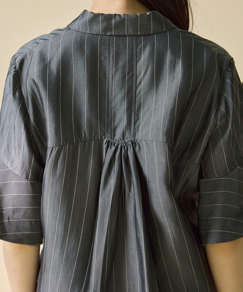 STUDIOUS(ステュディオス)の「【STUDIOUS/ステュディオス】Hem Flare 2way Blouse/ヘムフレア2ウェイブラウス(シャツ/ブラウス・レディース・ホワイト/ストライプ・FREE)」の12枚目の写真