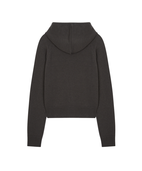 41PRAY（サイルプレイ）の「High-Neck Knit  Hoodie Zip Up / Charcoal（パーカー・レディース・チャコール・OS）」の6枚目の写真