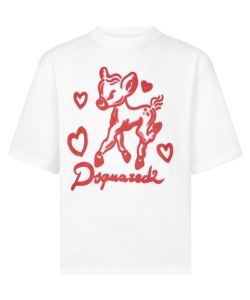 DSQUARED2（ディースクエアード）の「Loose Fit Tee D2 Graphics Print/0262（Tシャツ/カットソー・メンズ・ホワイト・L/M/XL）」の3枚目の写真